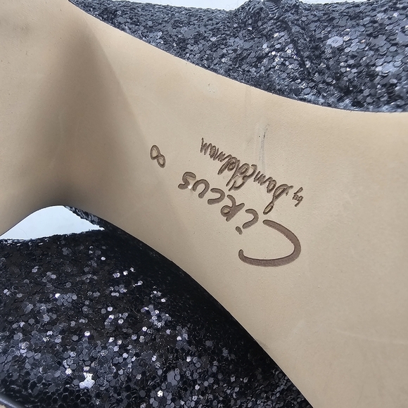 Circus NY Osten Black Sparkly Ankle Boots Women’s Size 8 NWTB Zip Block Heel - Picture 10 of 12